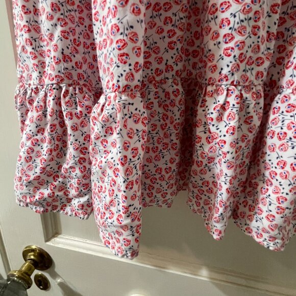 Jane + Delancey floral Large cap sleeve peplum blouse ruffle bottom - Picture 5 of 7